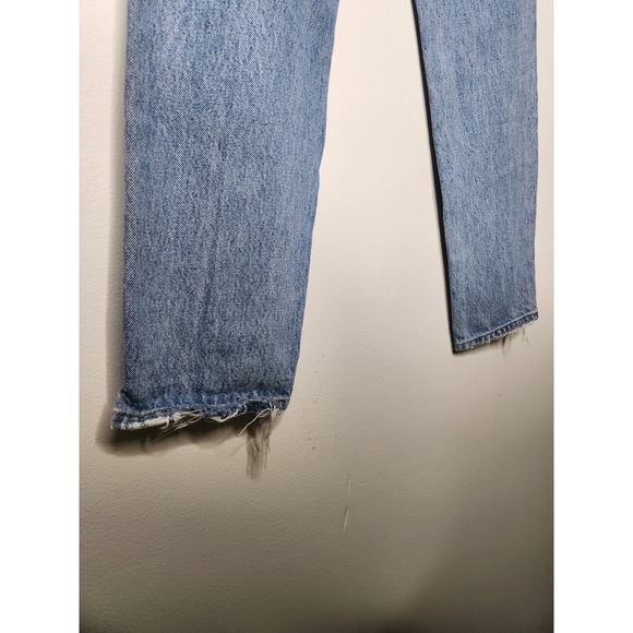AGOLDE Fen High‎ Rise Relaxed Taper Jeans Size 28 Distressed Denim Button Fly - Picture 7 of 10